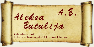 Aleksa Butulija vizit kartica